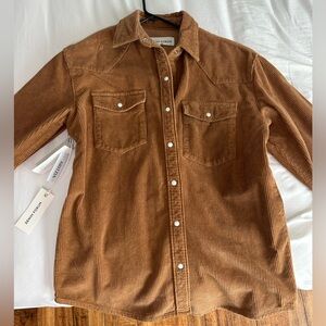 Aritzia Denim Forum corduroy button up jacket